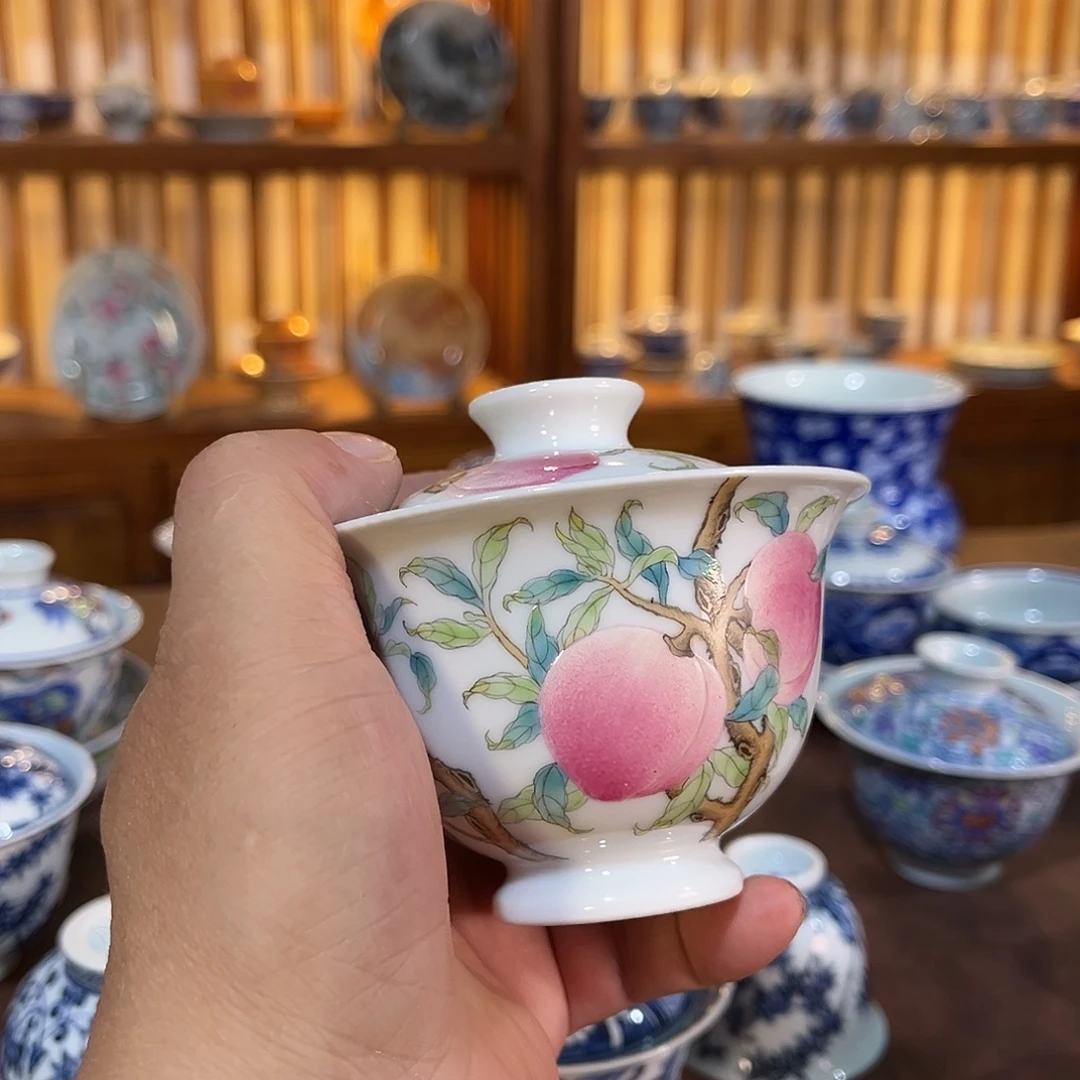 錡镇堂手工手绘盖碗