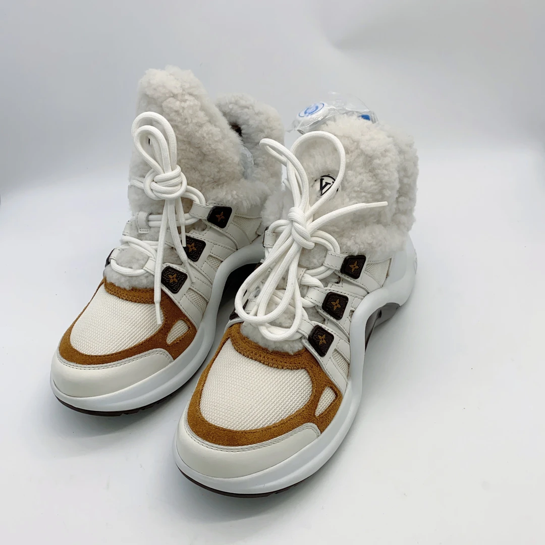 95新 LouisVuitton/路易威登 36.5码女泰迪毛绒拱桥老爹鞋my065