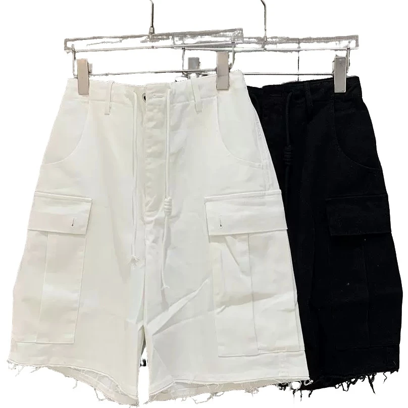 淘小站 新款工装5分裤宽松毛边休闲