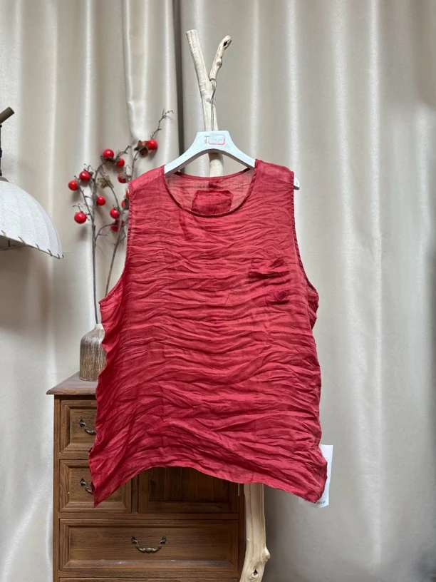 1713苎麻刺绣爱心百搭背心（衣长72胸围136）