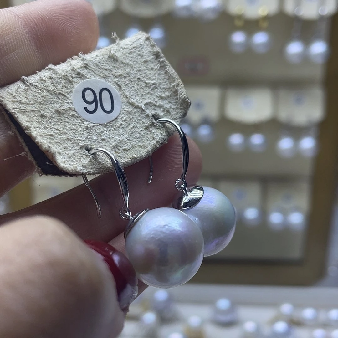 淡水珍珠耳饰银S925镶嵌