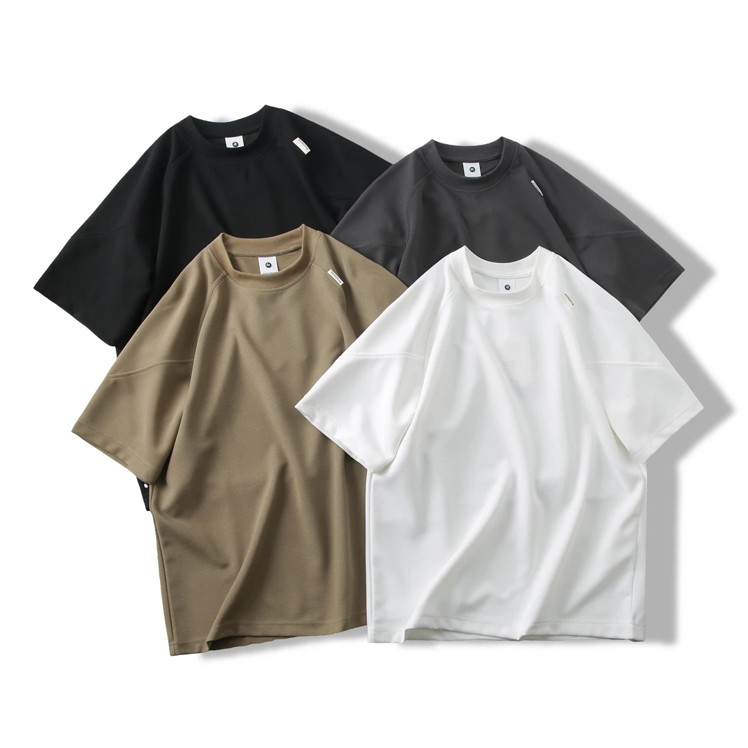 2025年春夏款运动纯色情侣百搭宽松短袖圆领简约休闲半袖T恤潮流