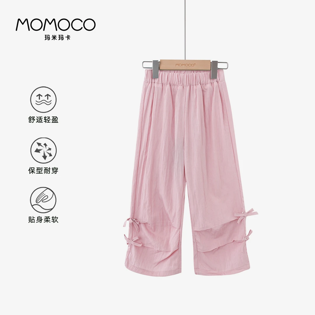 MOMOCO夏季儿童时尚休闲甜美蝴蝶结布裤77630354002