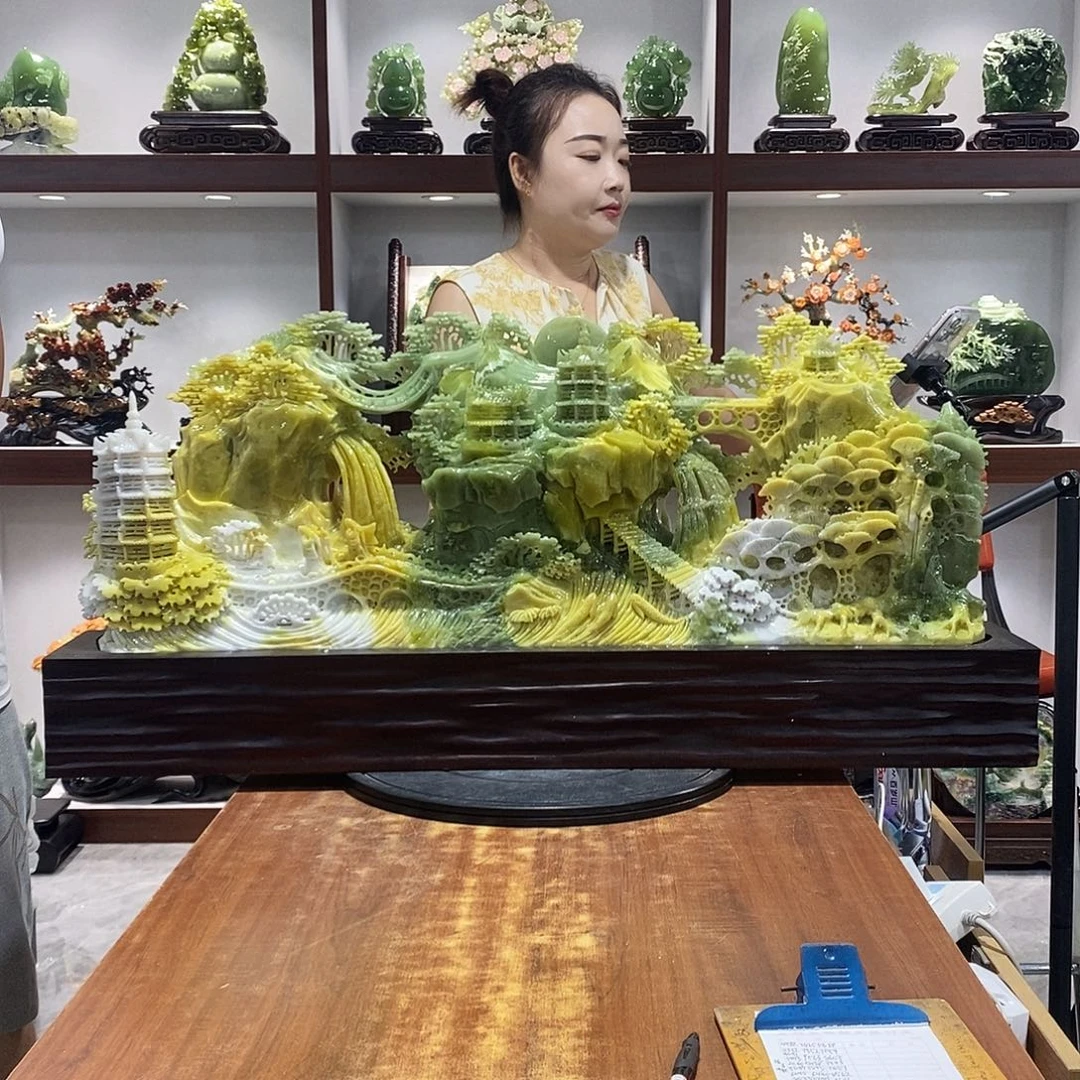 东***龙玉山水摆件 玄关摆件
