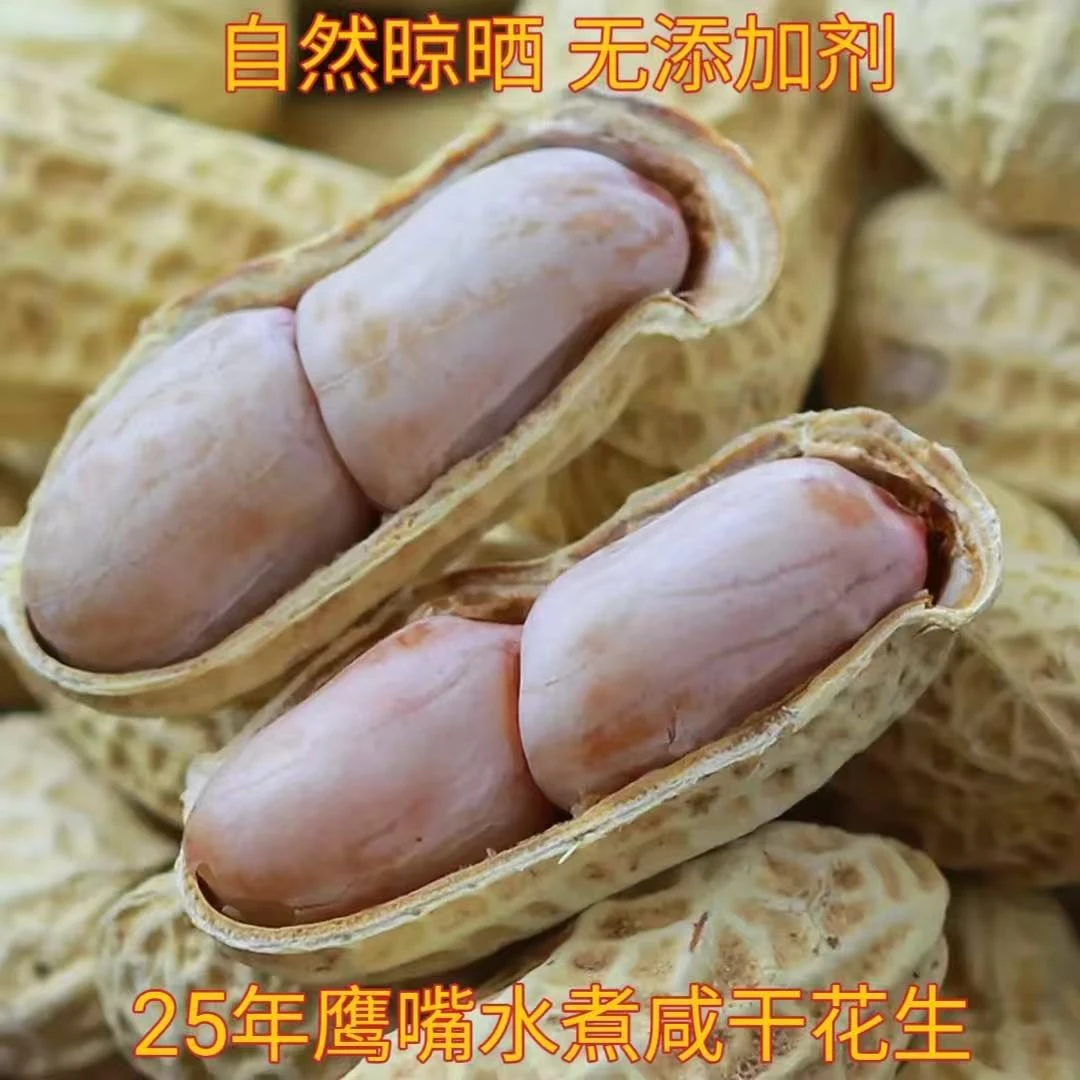 2025年鹰嘴水煮咸干花生软糯鲜香去壳即食休闲小零食