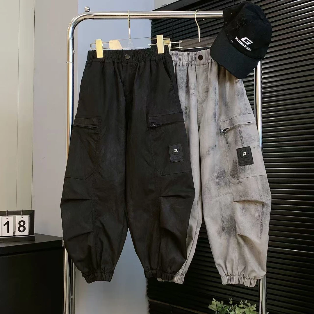 【嘟妈童装】2025男童春季宽松卫裤中大童薄款长裤子6331