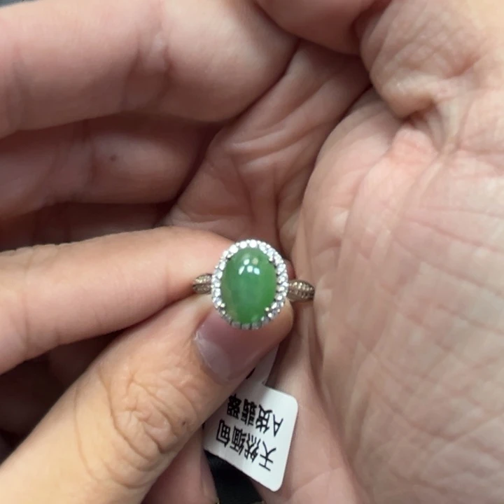 翡翠银S925镶嵌耳饰