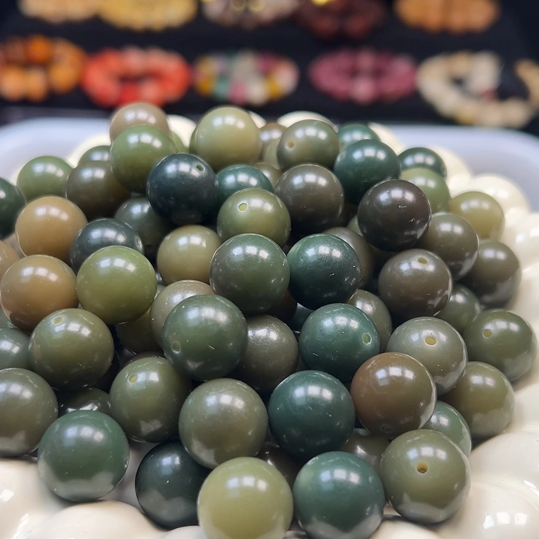 手串菩提根/象牙果卡15非料帝王绿30颗