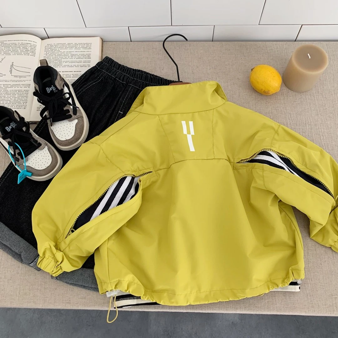 儿童外套2025秋季新款男童女童百搭韩版翻领夹克外套洋气帅气上衣