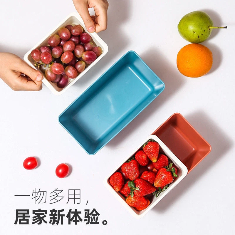 【新店福利】厅桌面垃圾桶家用果糖盒创意零食干果盘沥水盒零食盒