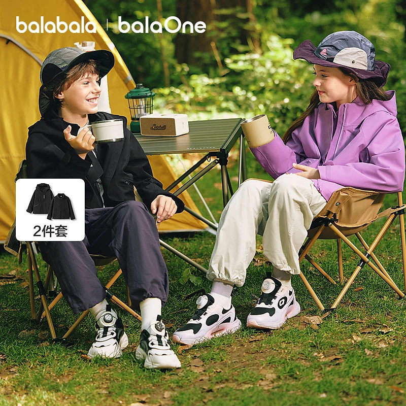 【balaOne】【风壳衣】巴拉巴拉儿童外套男女童上衣2025秋防水冲锋衣