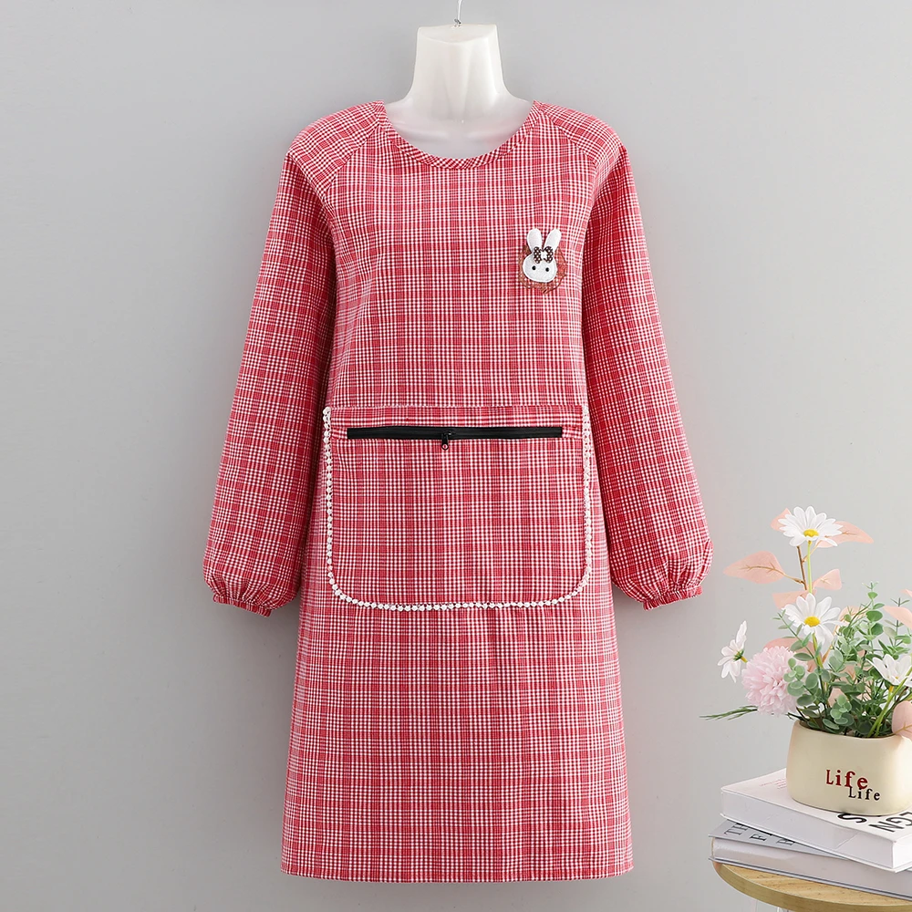 新款时尚冬天工作罩衣防污耐磨透气洋气工作服成人围裙厨房专用女