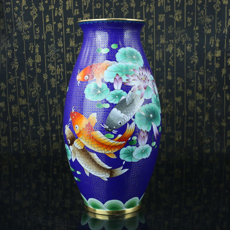 景泰蓝年年有鱼赏瓶  宫廷艺术 工艺精湛 匠心传承