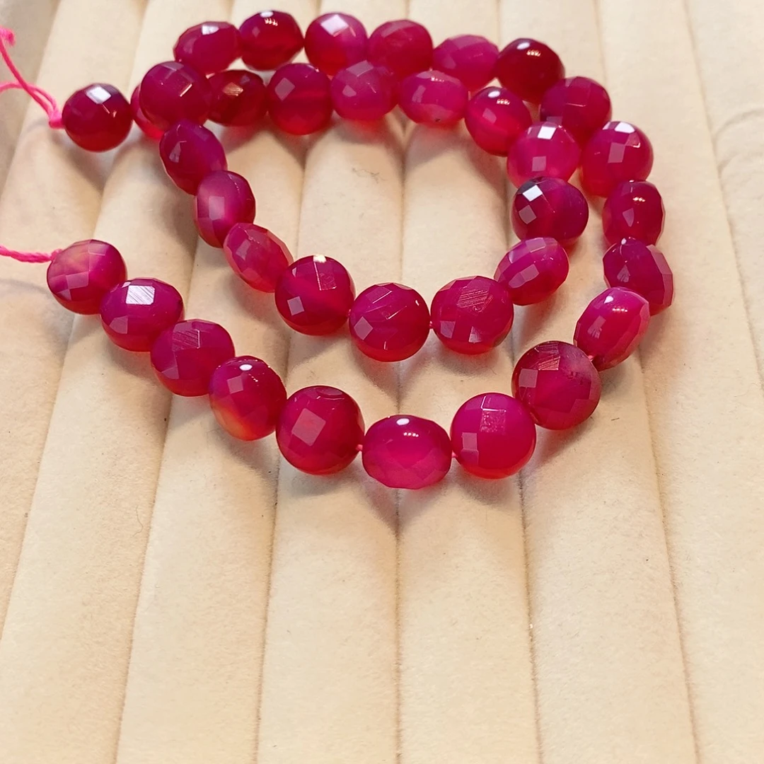 散珠玛瑙/玉髓10mm一条玛瑙切面