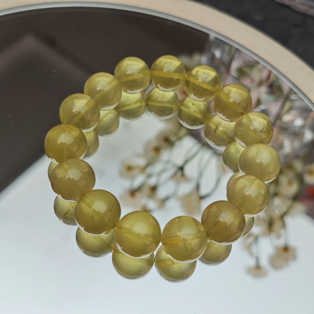 DL2076黄水晶素圈手链-14+