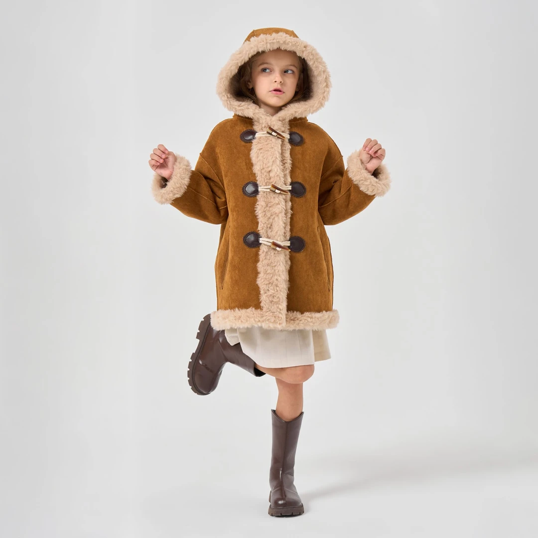 牛津往事两面连帽儿童女童棉衣女童外套男童棉服女童外套秋冬款