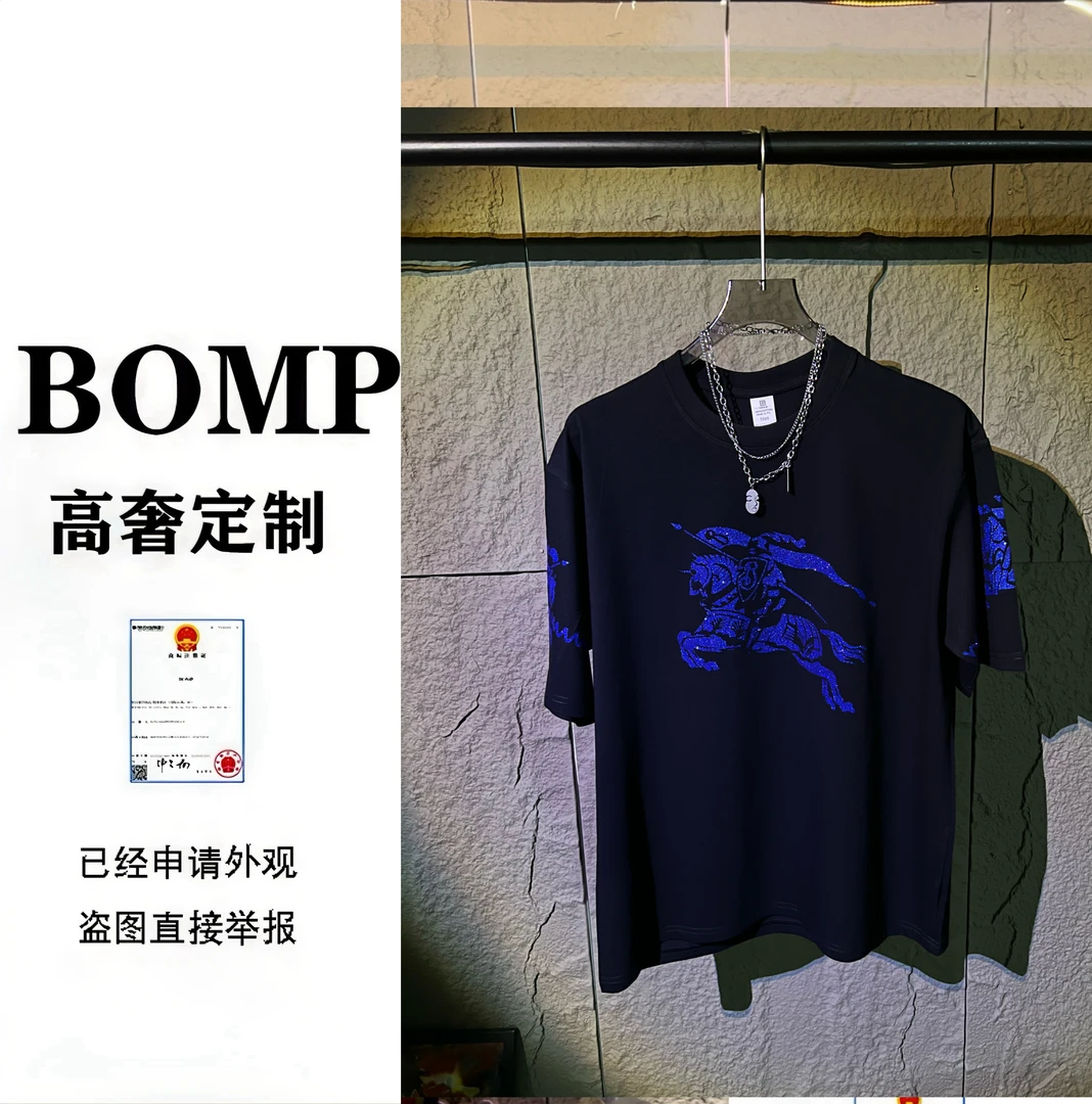 小蓝马-2025短袖欧货男装短袖时尚潮流青春男女同款上衣高奢1