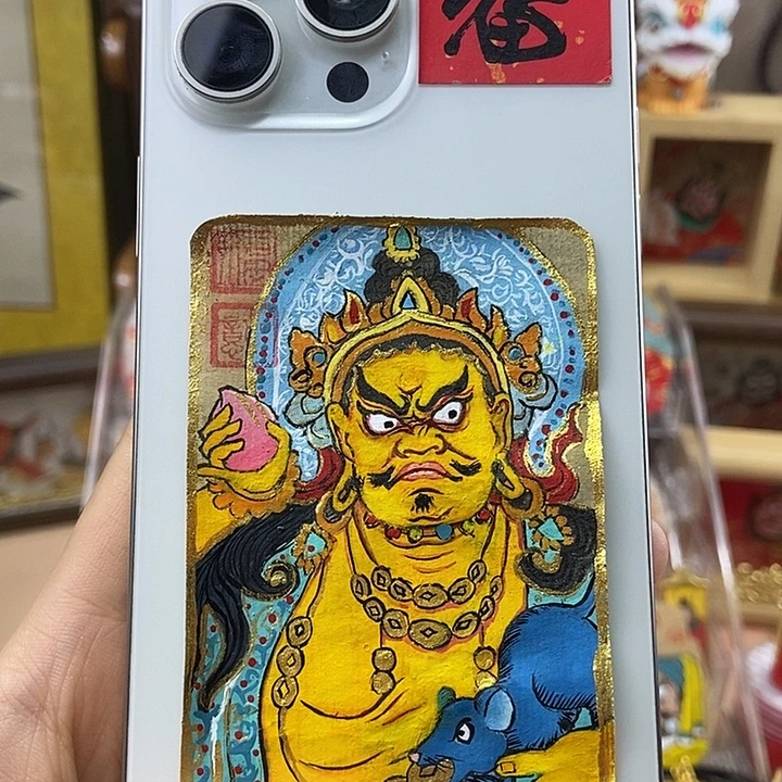 吊坠孤品朱砂黄财神正财多财