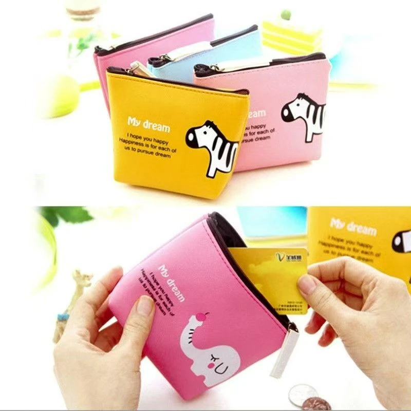 【到手2个】可爱动物印花简约风男女学生零钱包适合收纳小物品
