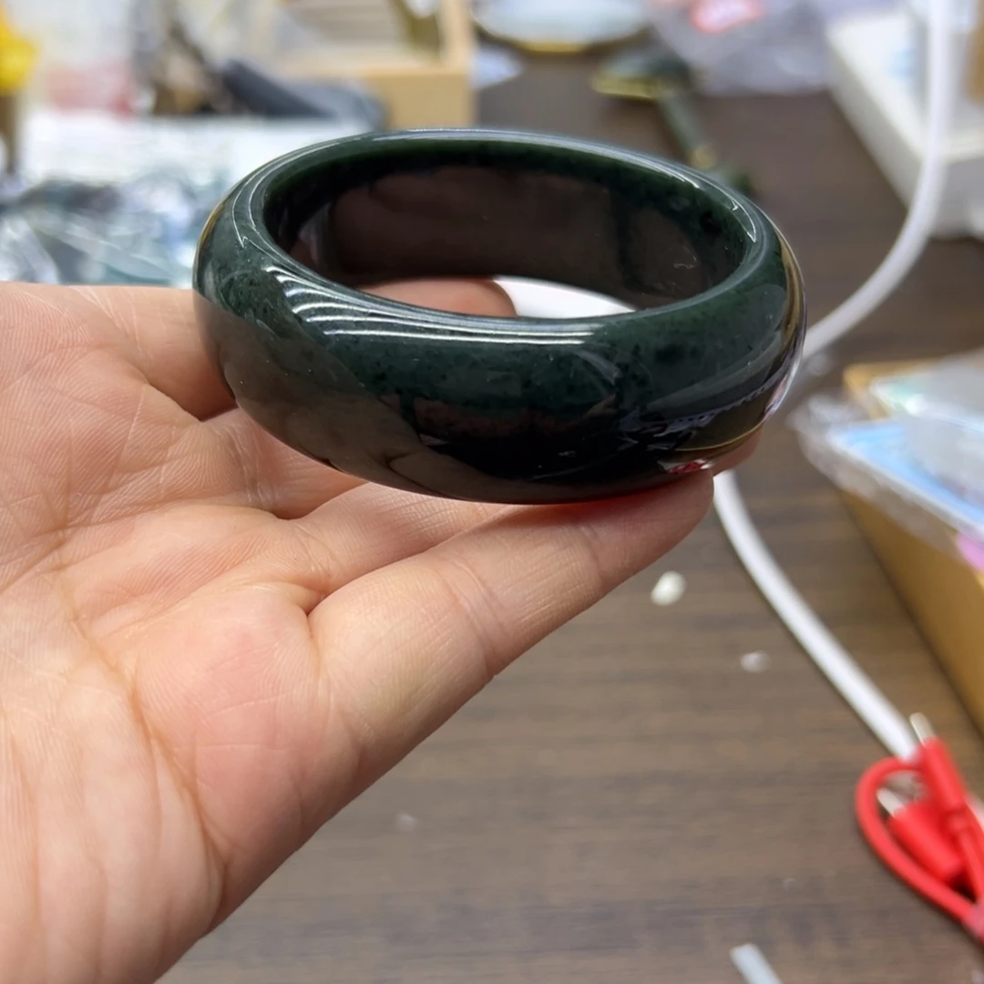 和田玉未镶嵌手镯56.5圈围18