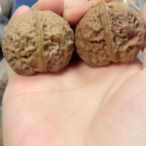 文玩核桃把件肉丸子带彩磕尖39