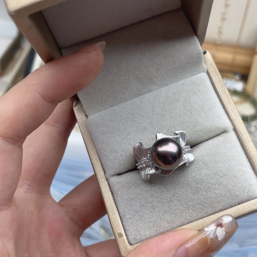 戒指银S925镶嵌海水珍珠Z69