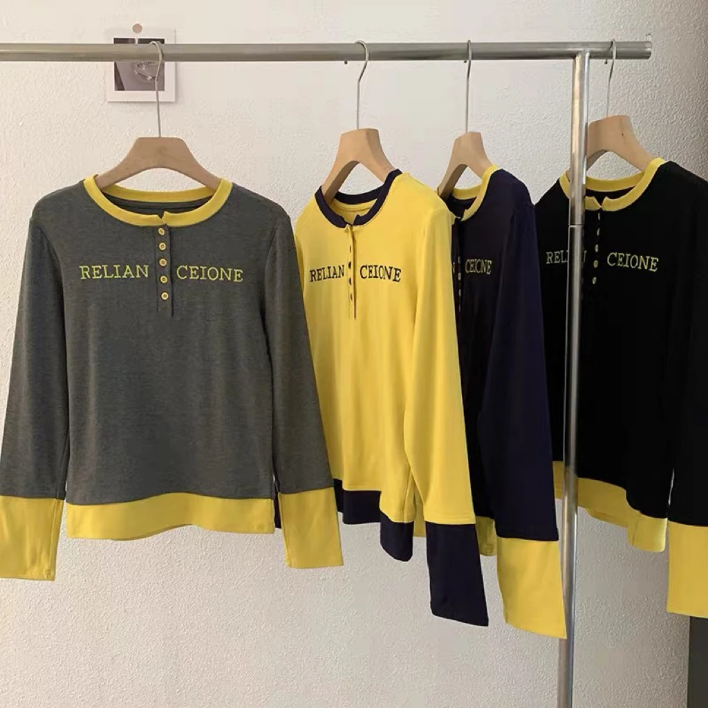 013.欧洲站新款拼色衫5113款衣长约60