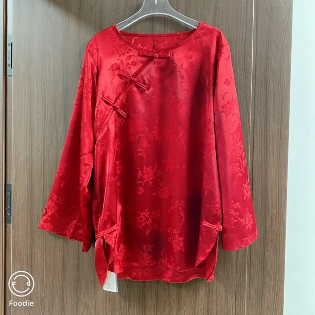 三姐家新中式国风织锦盘扣基础款打底上衣