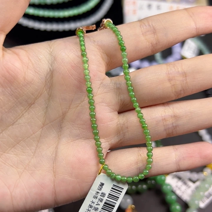 小***豆未镶嵌手链翡翠小米珠串 卡3