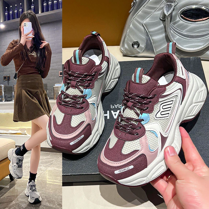 煦芝厚底老爹鞋ins潮2025新款春季百搭增高透气休闲运动鞋0745