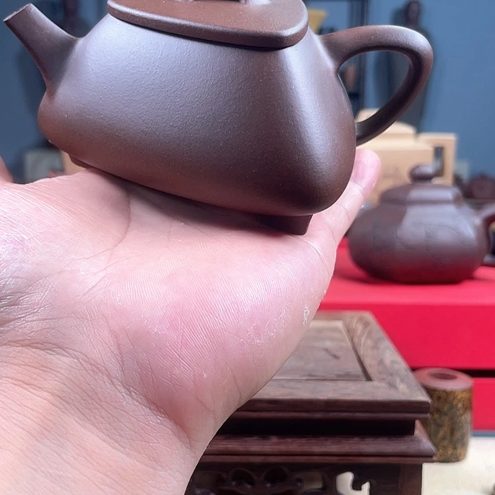 茶杯紫砂三角石瓢壶微花泥