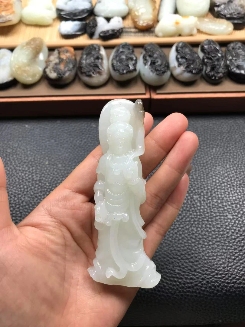 和田玉观音，实物超棒