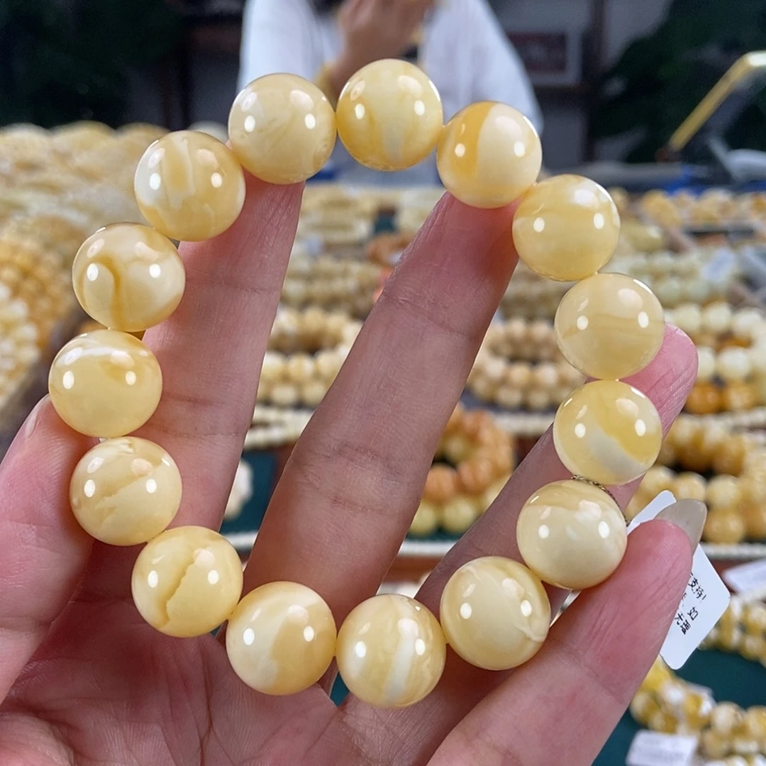 琥珀未镶嵌珠宝奇石14圆珠23.62