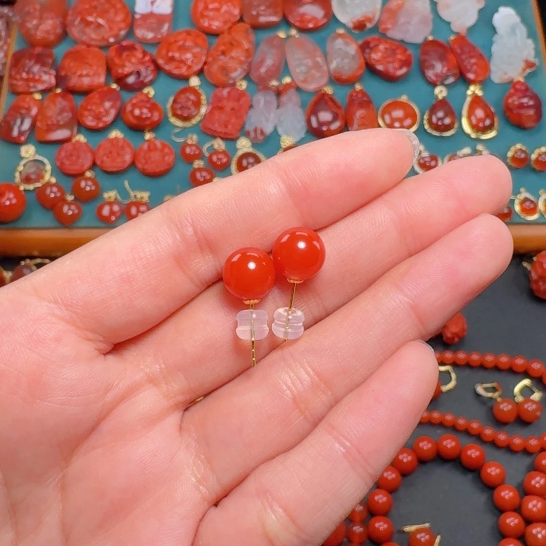 南红玛瑙南红18K金镶嵌