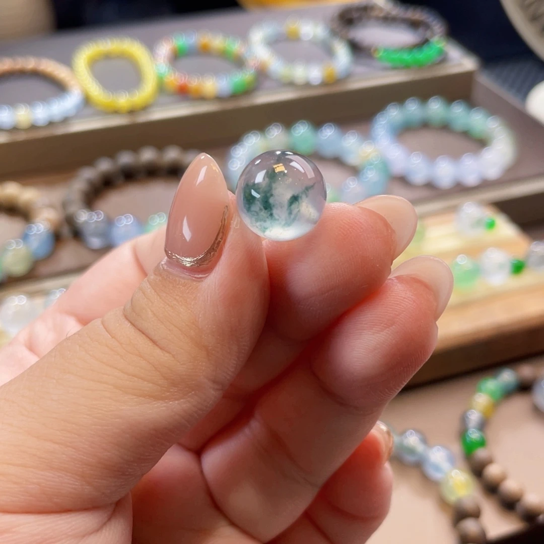 颈饰未镶嵌翡翠蓝钢飘花单颗