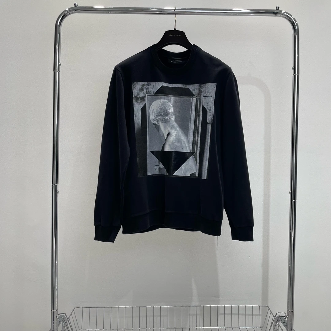 99新 Givenchy/纪梵希 印花人像黑色卫衣 YY00138 尺码m