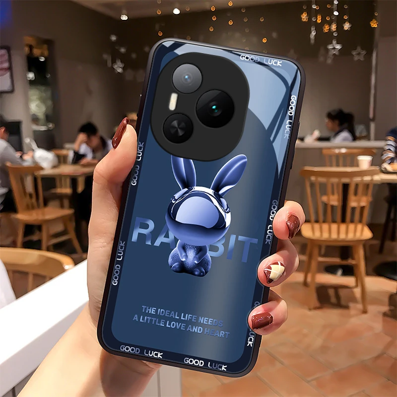 科幻小兔适用荣耀Power手机壳荣耀power玻璃壳男生情侣新款女款全