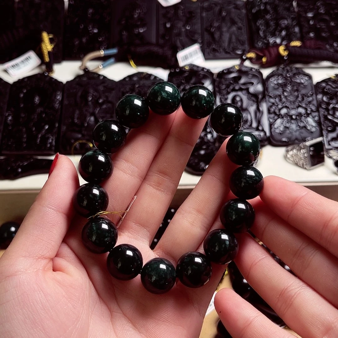 翡翠未镶嵌手链天然缅料A货卡14手串1267