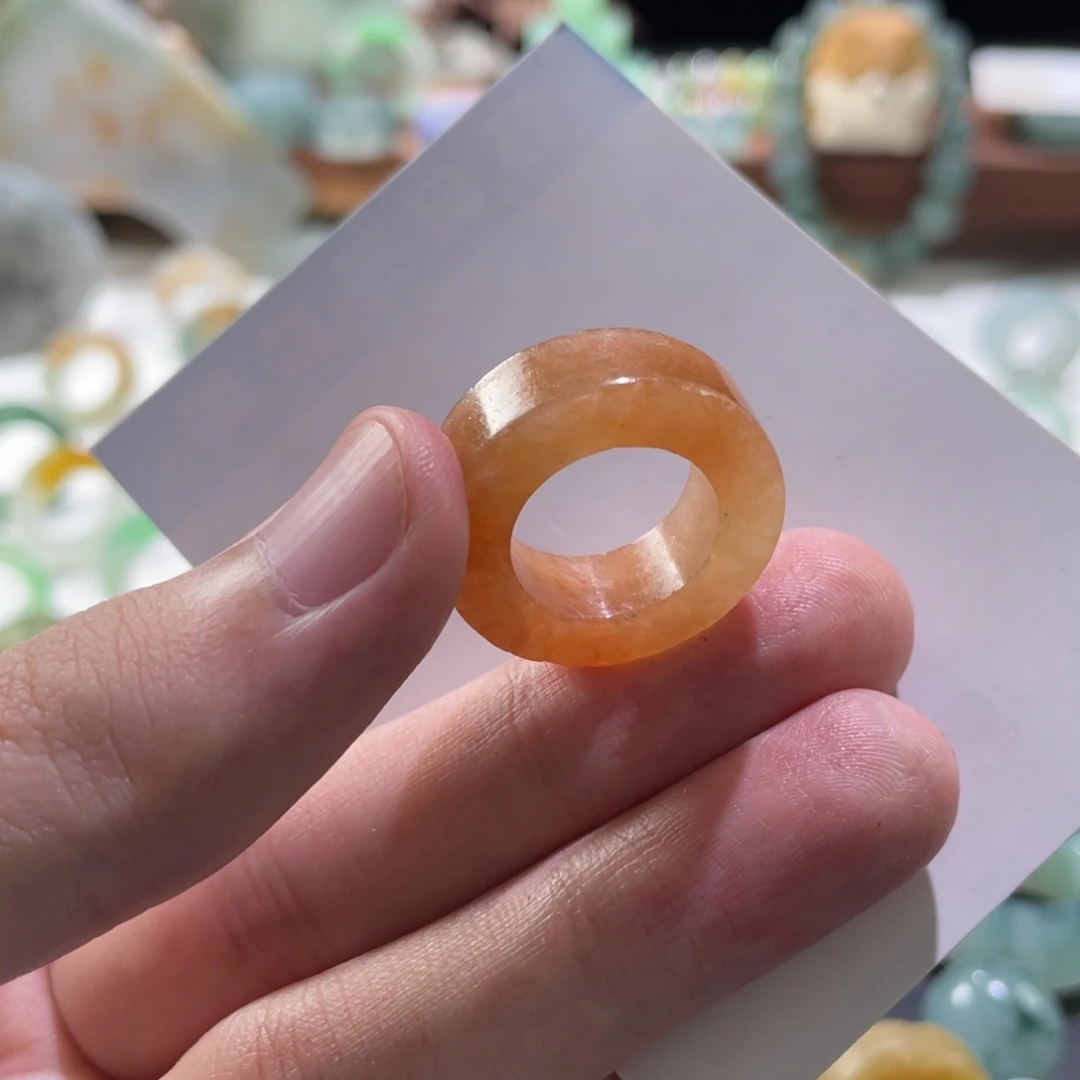 定制翡翠未镶嵌西柚红9-17
