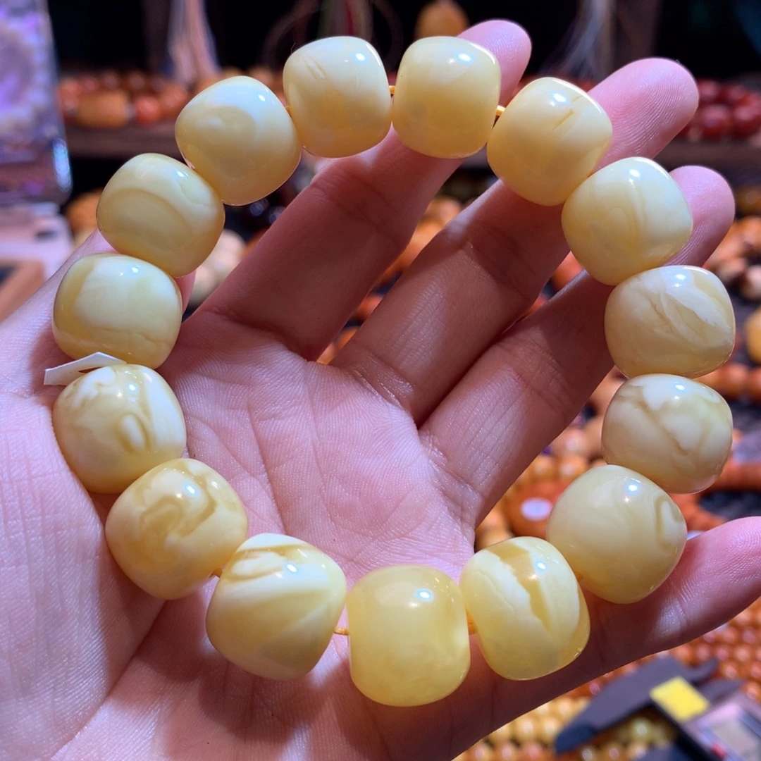 琥珀未镶嵌手链蜜蜡