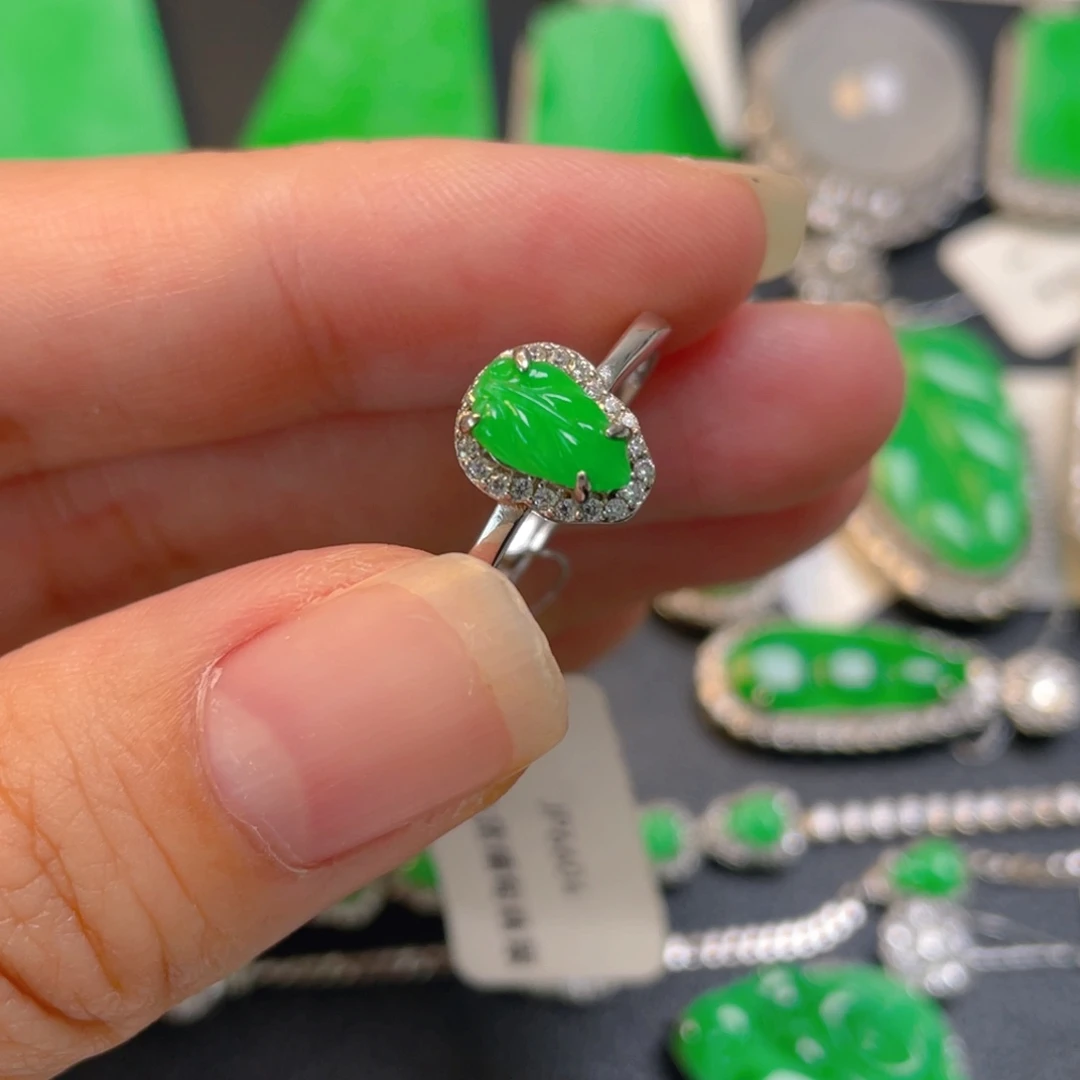 翡翠银S925镶嵌吊坠(不含链)戒指