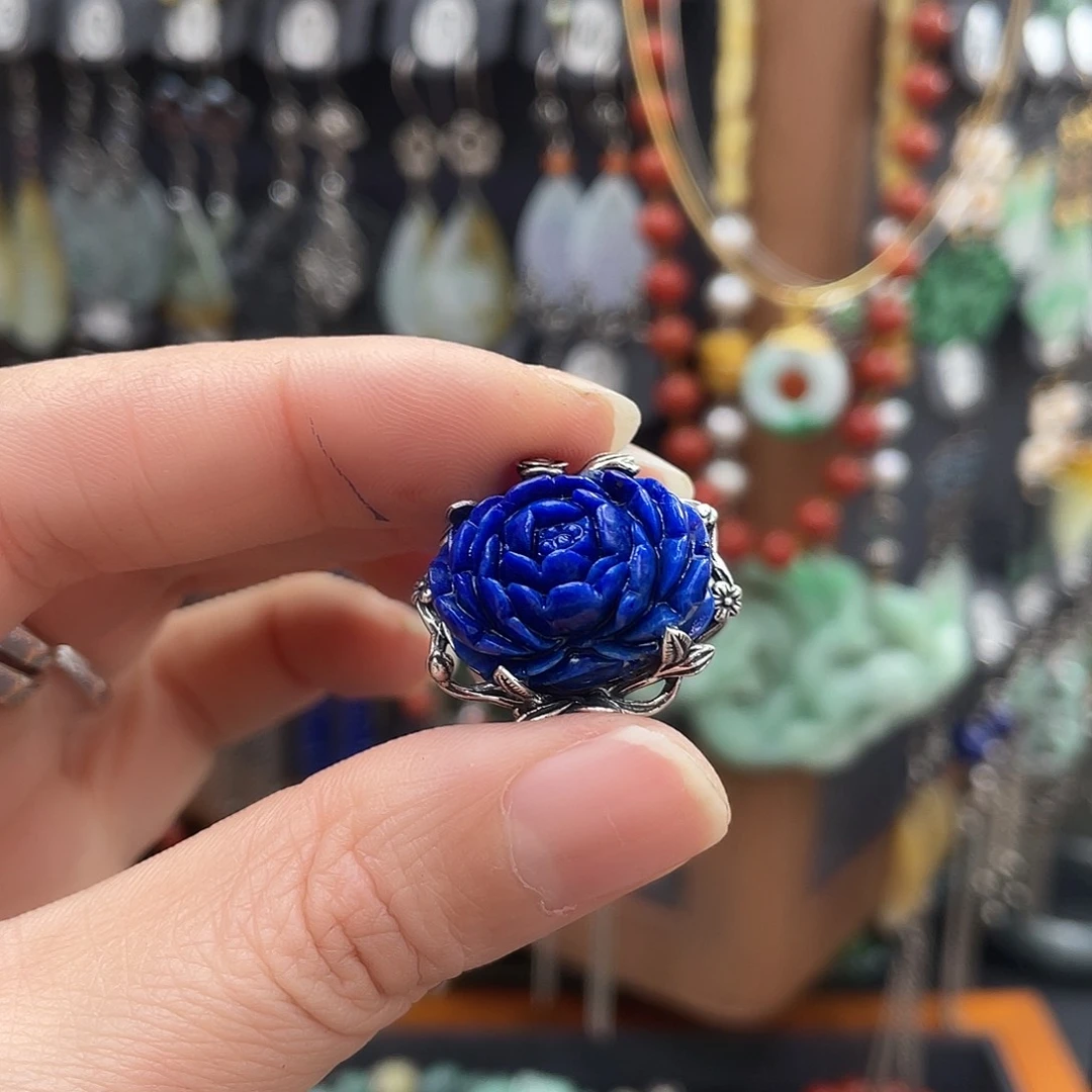 青金石耳饰银S925镶嵌用****1349gjnjhhj