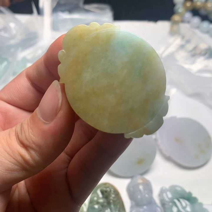 翡翠未镶嵌颈饰仿古扣33