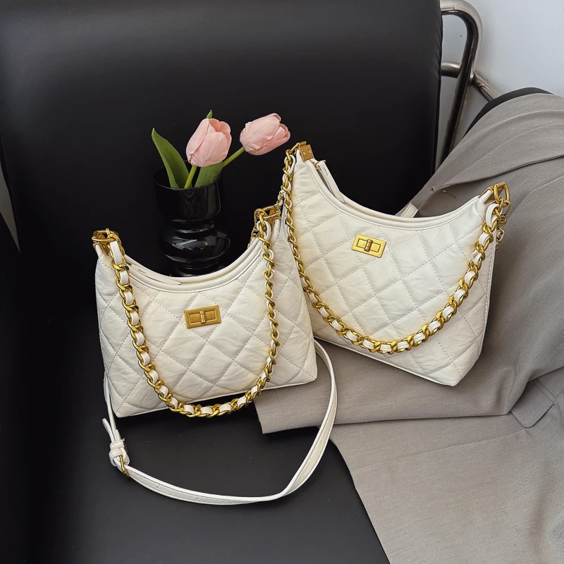 包包2025新款小香风菱格链条包休闲单肩腋下包百搭斜挎包时尚女包