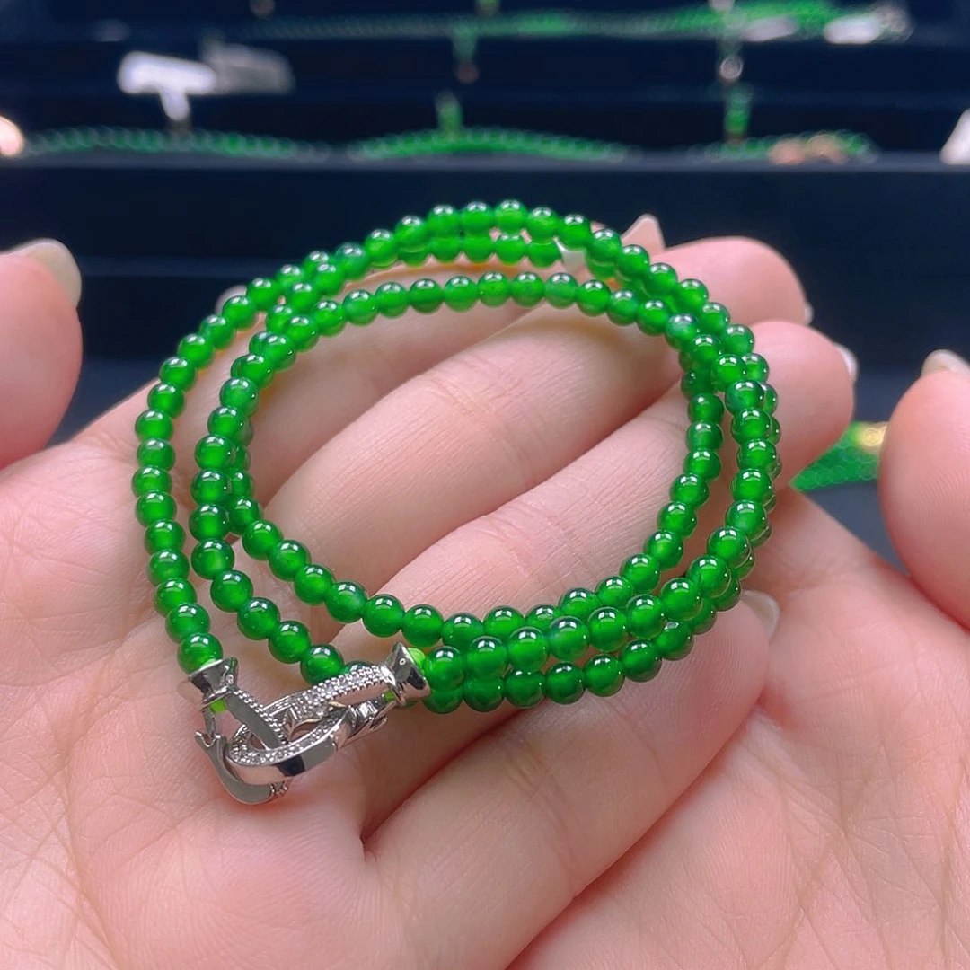 翡翠未镶嵌颈饰n****d卡4mm