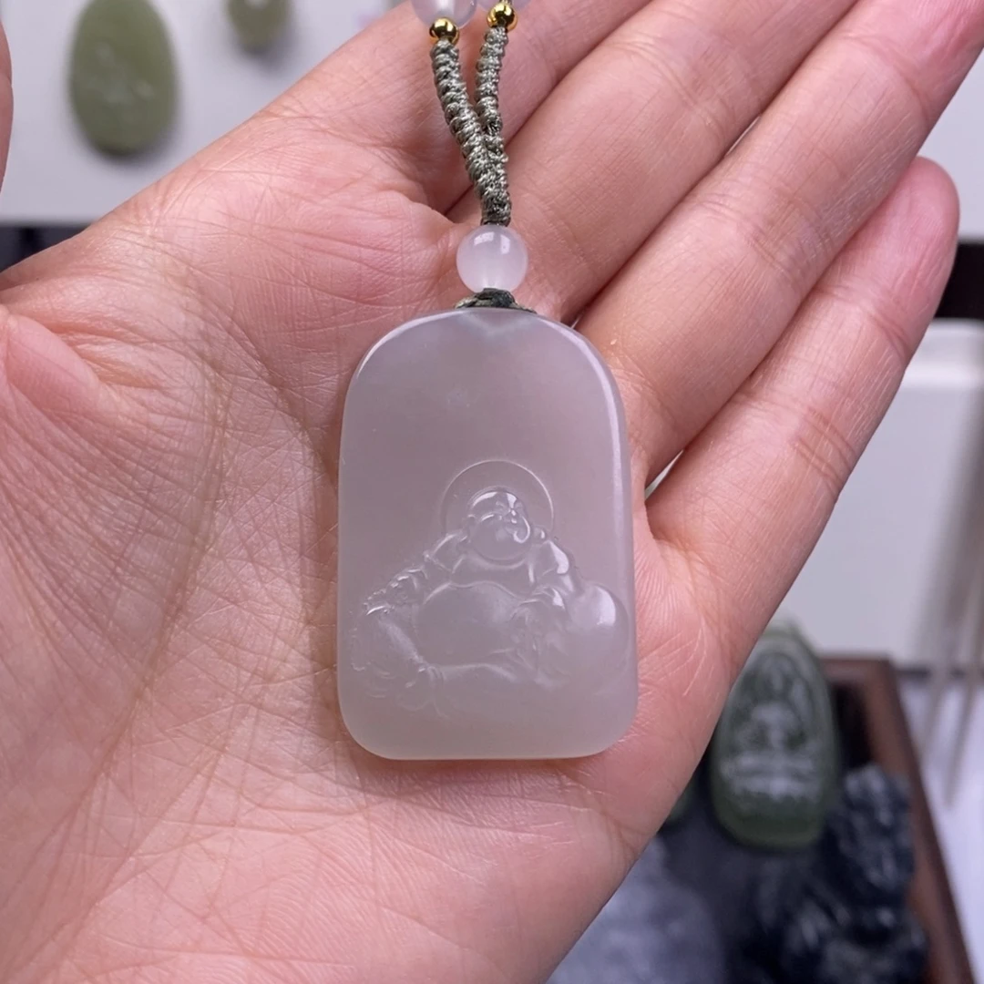 和田玉未镶嵌颈饰和田玉青海料佛公吊坠