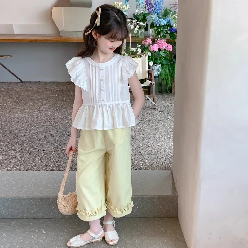 女童夏装套装2025新款洋气儿童时髦小香风女孩大童休闲夏季两件套