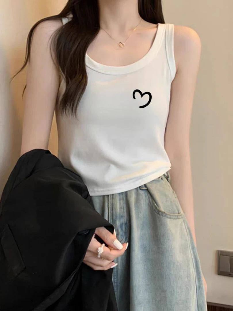 纯棉吊带背心女夏季短款修身显瘦外穿2025新款内搭遮副乳无袖上衣