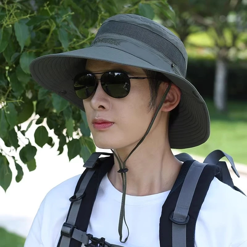 渔夫帽男士夏季旅游防晒遮阳沙滩户外登山帽子夏季男防晒帽男帽子