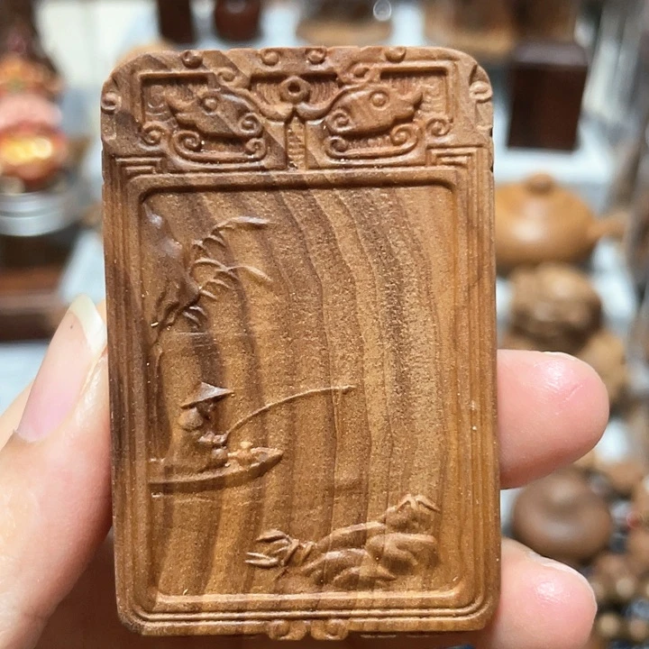 檀香木其他山水平安无事牌印度迈索尔老山檀香